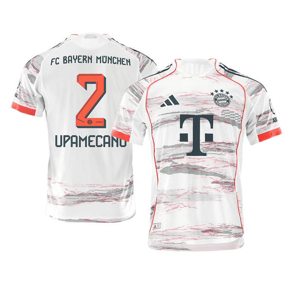 UPAMECANO #2 Authentic Bayern Munich Away Soccer Jersey 2025/26 White - Football Shirt | SmartJerseys | Official Quality