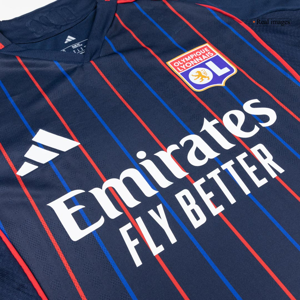 Auténtica camiseta de fútbol visitante del Olympique Lyonnais 25/26 azul marino