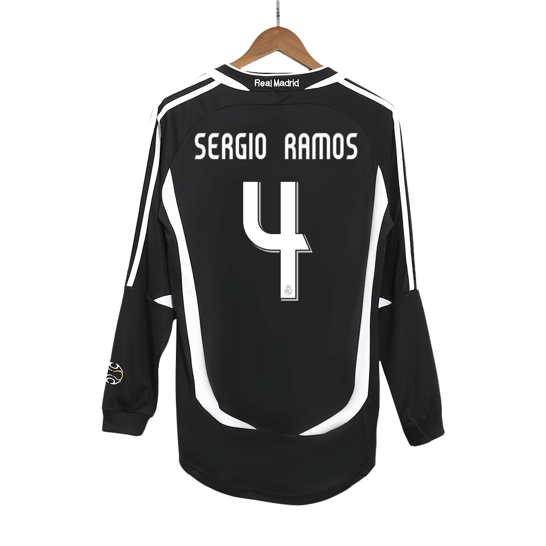 Real Madrid SERGIO RAMOS #4 Long Sleeve Away Soccer Jersey Retro 2006/07 - Football Shirt | SmartJerseys | Official Quality