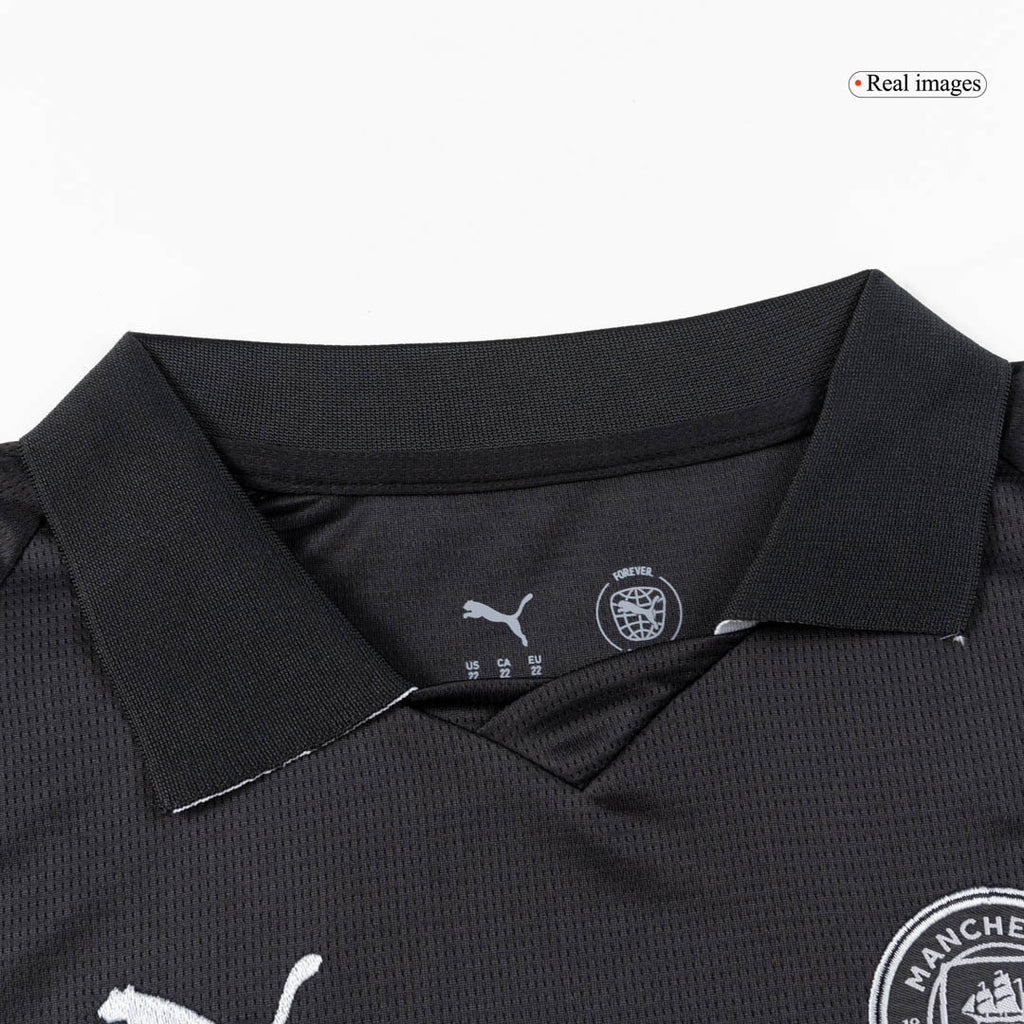 Kid's Manchester City Away Soccer Jersey Kit(Jersey+Shorts) 2025/26 Black