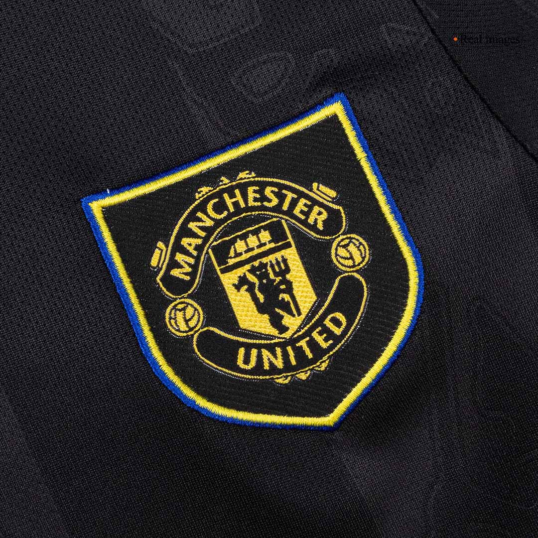 Kid's Manchester United Third Away Soccer Jersey Kit 25/26 Black