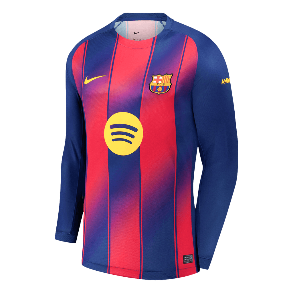 Barcelona Long Sleeve Home Soccer Jersey 2025/26 - Football Shirt | SmartJerseys | Official Quality