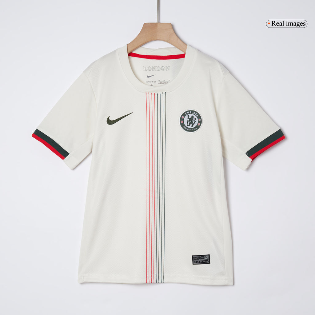 Camiseta de visitante del Chelsea 2025/26 para niños (camiseta y pantalón corto)
