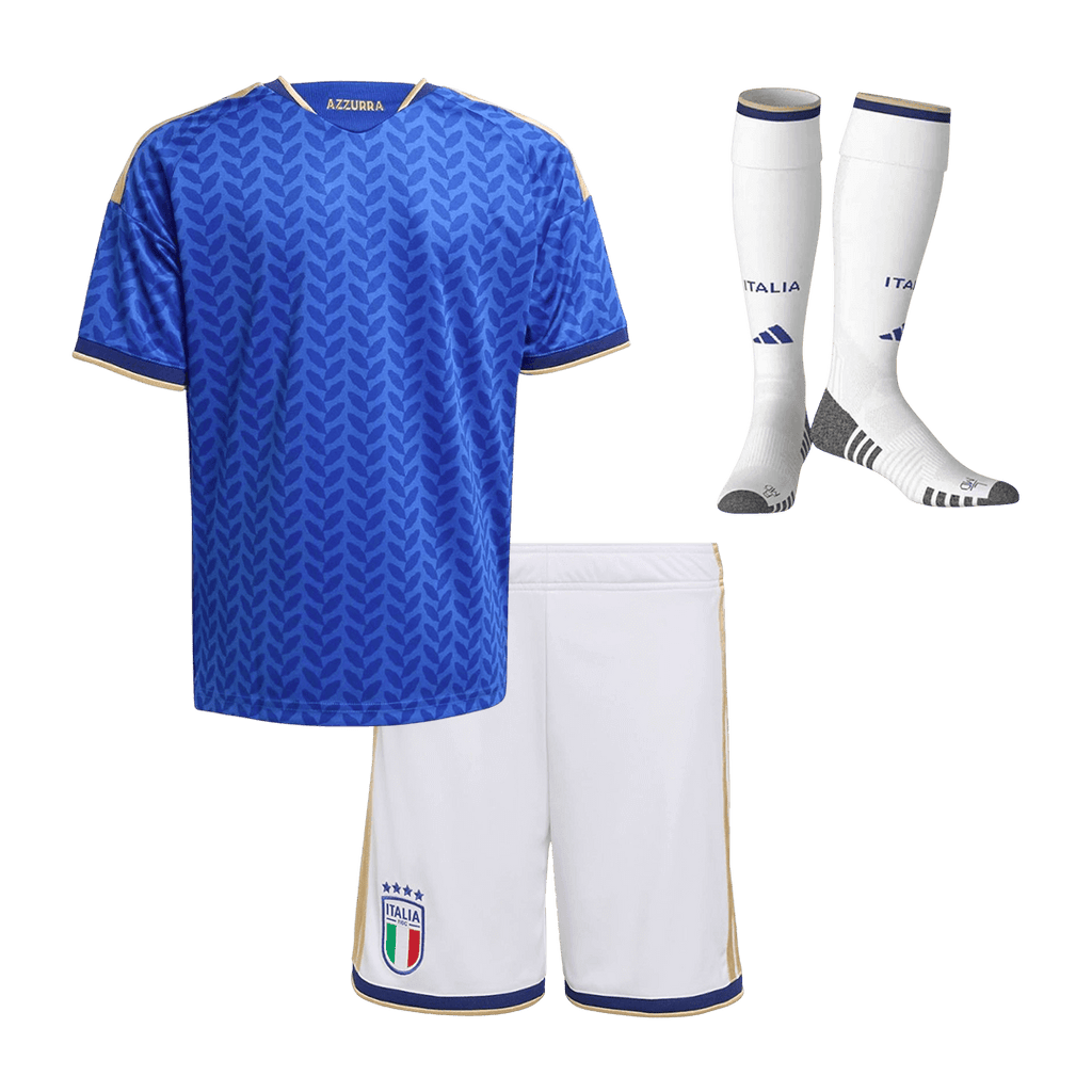 Kid's Italy Home Soccer Jersey Kit(Jersey+Shorts+Socks) World Cup 2026 Blue
