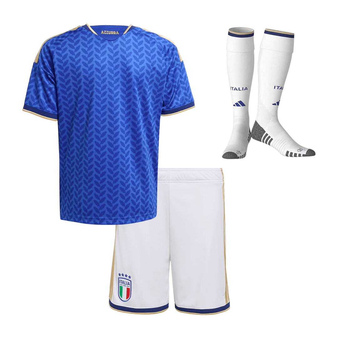 Kid's Italy Home Soccer Jersey Kit(Jersey+Shorts+Socks) World Cup 2026 Blue