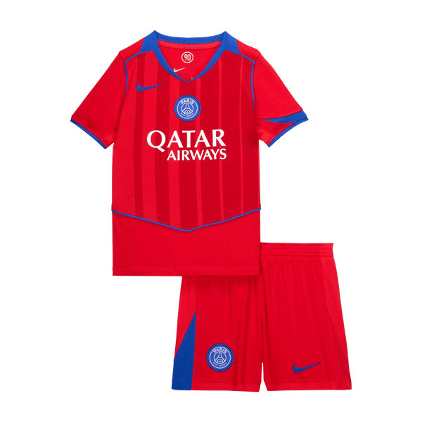 Kid's PSG Third Soccer Jersey Kit(Jersey+Shorts) 25/26 Red - Football Shirt | SmartJerseys | Official Quality