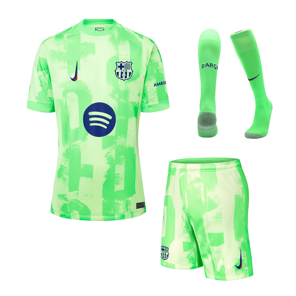 Barcelona Third Away Soccer Jersey Kit 2024/25 (Jersey+Shorts+Socks) - (Spotify Logo Without Text) - Football Shirt | SmartJerseys | Official Quality