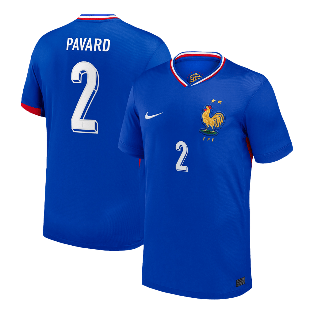 PAVARD #2 France Euro Home Soccer Jersey 2024 Blue - Football Shirt | SmartJerseys | Official Quality