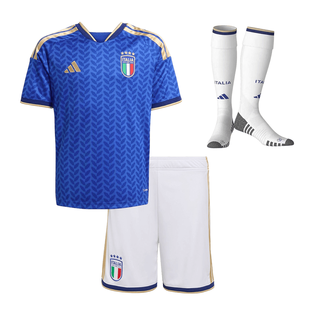 Kid's Italy Home Soccer Jersey Kit(Jersey+Shorts+Socks) World Cup 2026 Blue - Football Shirt | SmartJerseys | Official Quality