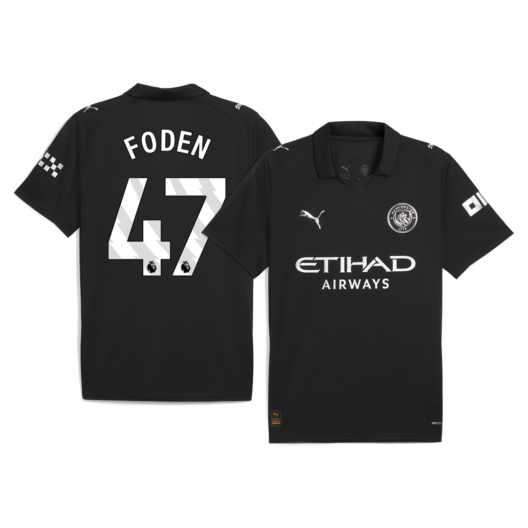 FODEN #47 Manchester City Away Soccer Jersey 2025/26 Black - Football Shirt | SmartJerseys | Official Quality
