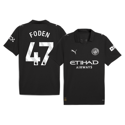 FODEN #47 Manchester City Away Soccer Jersey 2025/26 Black
