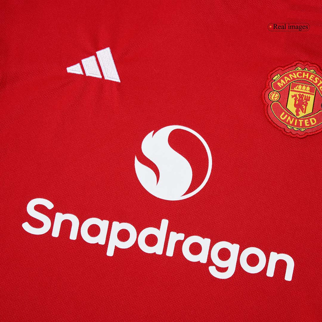 Kid's Manchester United Home Soccer Jersey Kit(Jersey+Shorts+Socks) 2025/26 Red