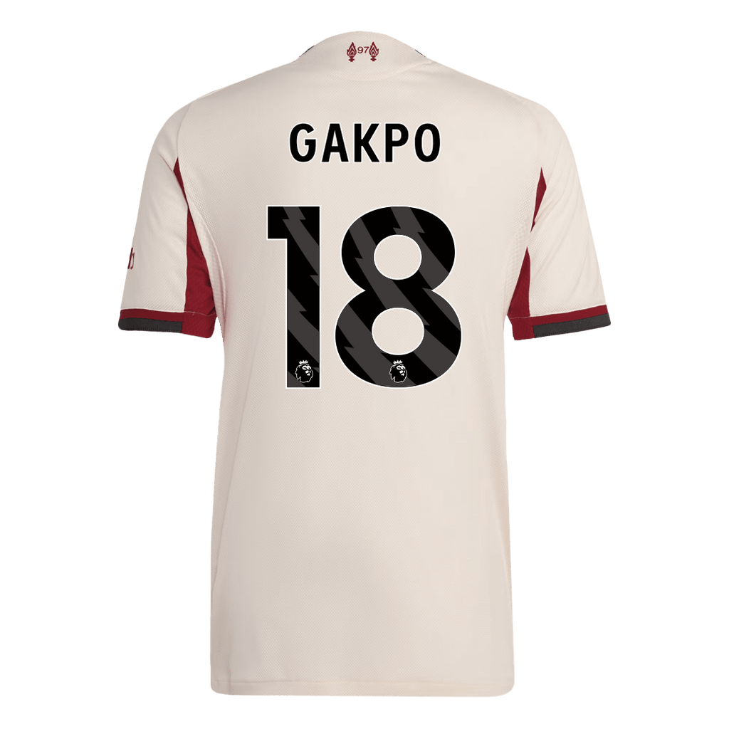 GAKPO #18 Authentic Liverpool Away Soccer Jersey 25/26 White