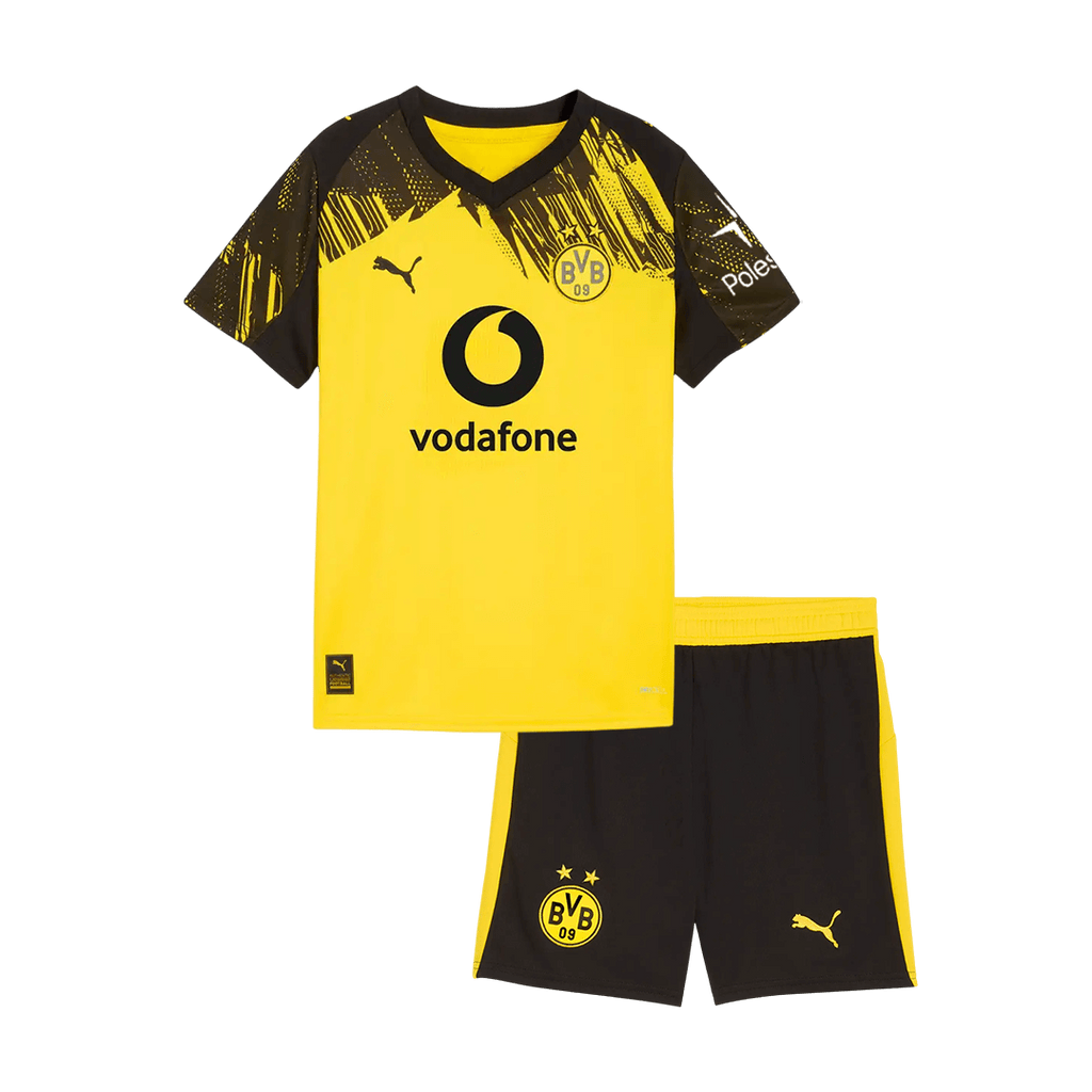 Kid's Borussia Dortmund Home Soccer Jersey Kit(Jersey+Shorts) 25/26 Yellow - Football Shirt | SmartJerseys | Official Quality