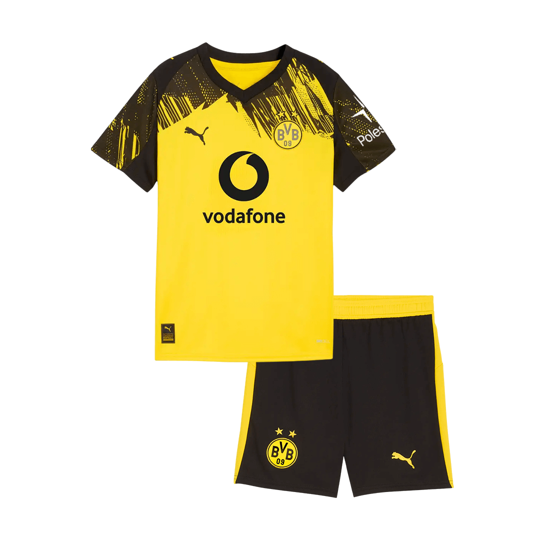 25/26 Kid's Borussia Dortmund Home Soccer Jersey Kit(Jersey+Shorts) Yellow - Football Shirt | SmartJerseys | Official Quality