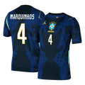 MARQUINHOS #4 Player Version Brazil Away Soccer Jersey World Cup 2026 Navy