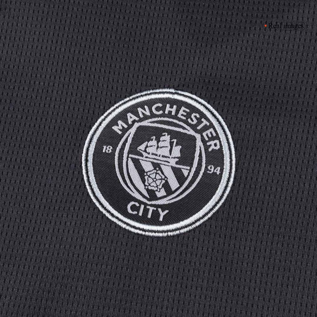 Kid's Manchester City Away Soccer Jersey Kit(Jersey+Shorts) 2025/26 Black