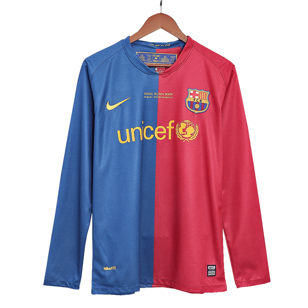 Barcelona XAVI #6 Home Soccer Jersey Retro 2008/09 - Long Sleeve (UCL Final)