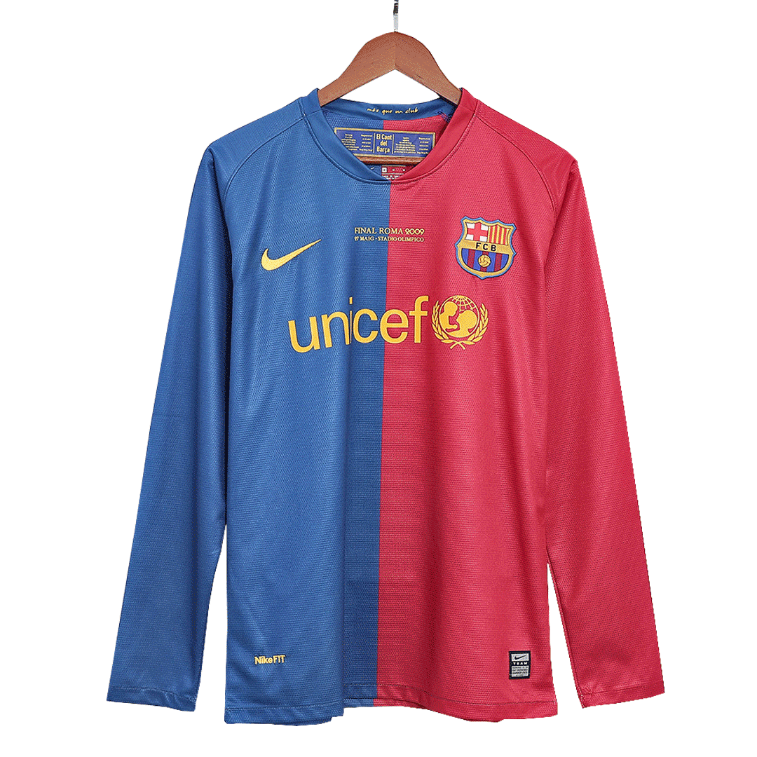 Camiseta de fútbol retro Barcelona ETO'O #9 1ª equipación 2008/09 - Manga larga (Final UCL)