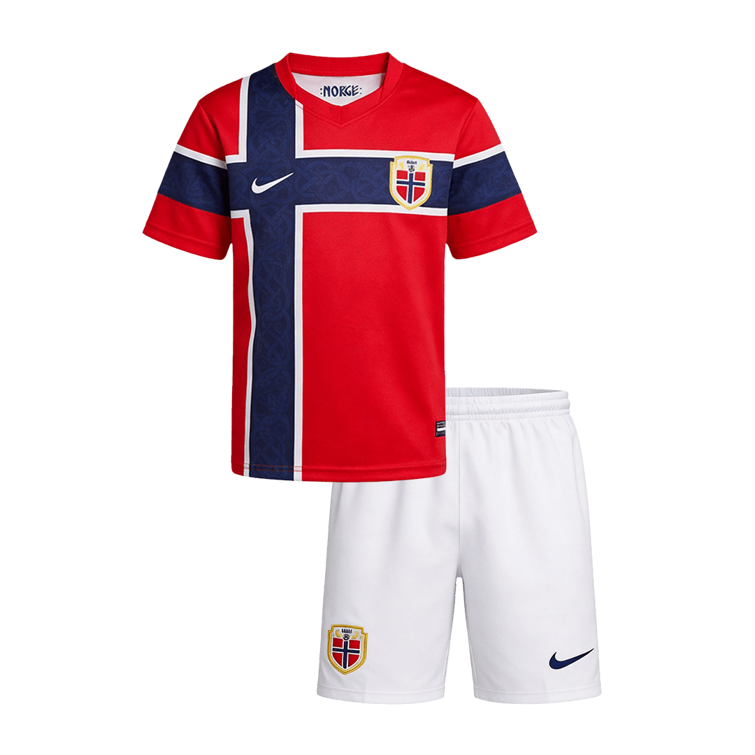 Kids Norway Home Soccer Jersey Kit (Jersey+Shorts) World Cup 2026 Red