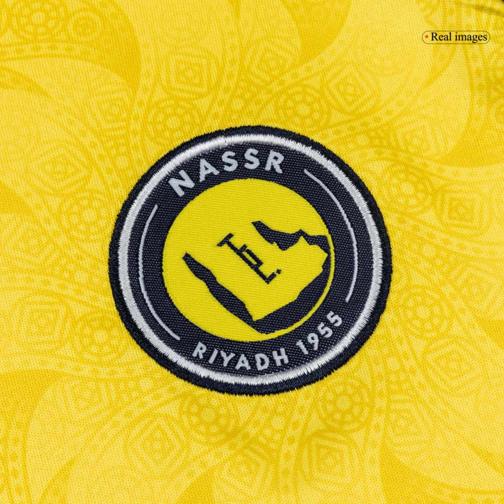 Camiseta de fútbol local del Al Nassr para niños, color amarillo, 25/26