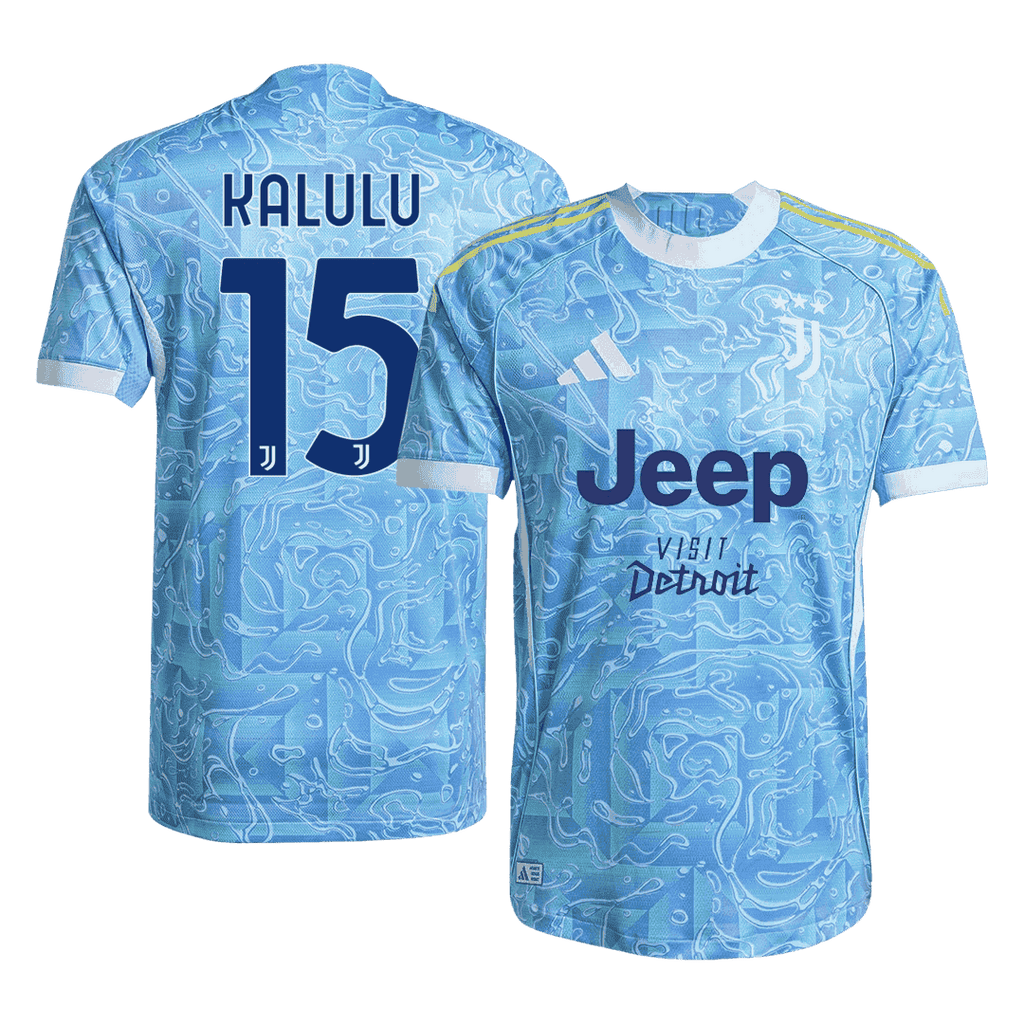 KALULU #15 Authentic Juventus Away Soccer Jersey 2025/26 Blue - Football Shirt | SmartJerseys | Official Quality