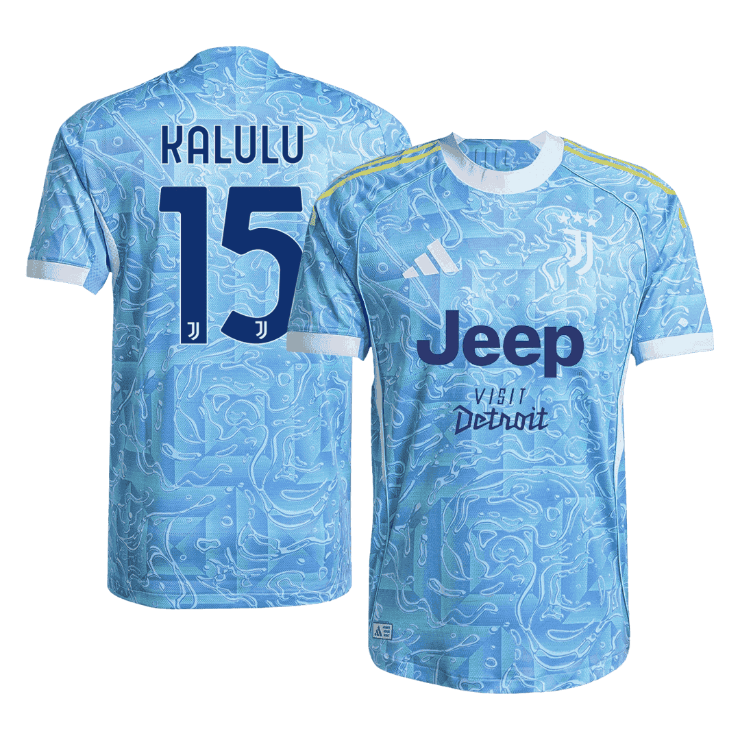 KALULU #15 Authentic Juventus Away Soccer Jersey 2025/26 Blue - Football Shirt | SmartJerseys | Official Quality