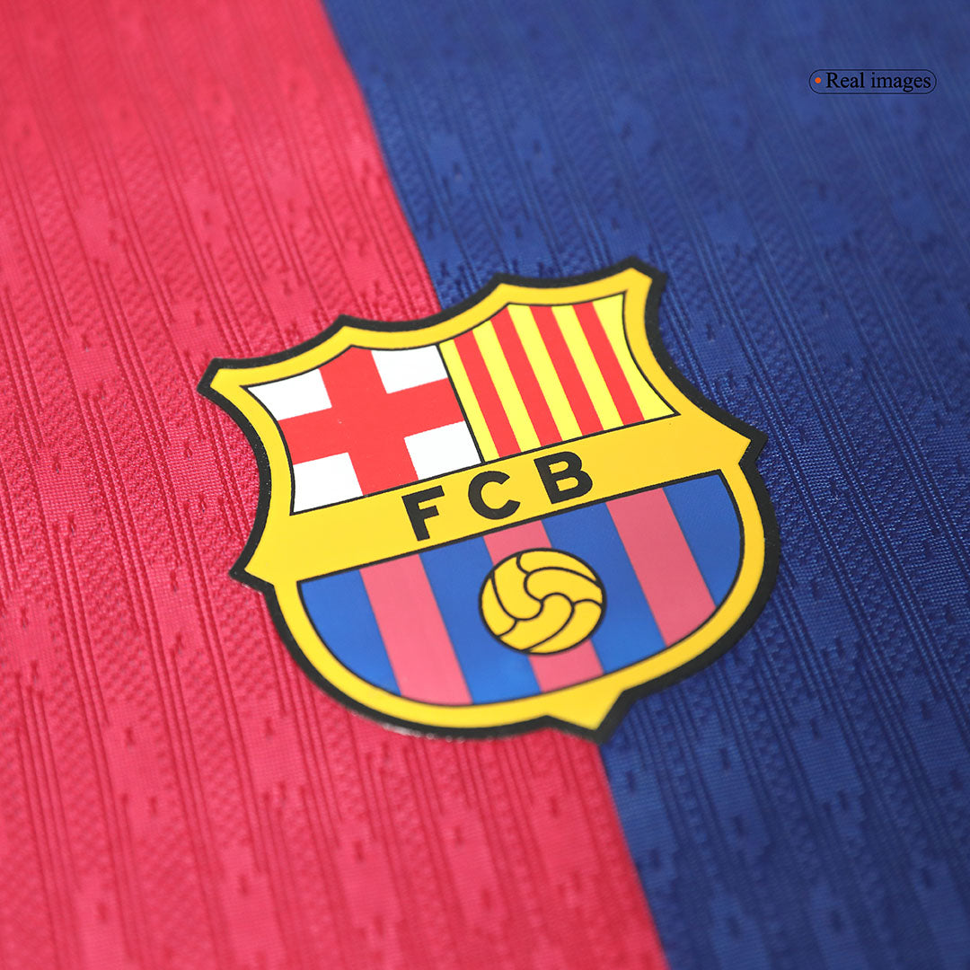 Camiseta de fútbol local del Barcelona Lewandowski #9 auténtica 2024/25 - Logotipo de Spotify sin texto