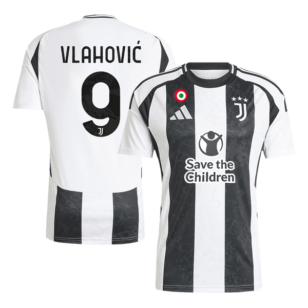 Juventus VLAHOVIĆ #9 Home Soccer Jersey 2024/25 - Save The Children Sponsor - Football Shirt | SmartJerseys | Official Quality