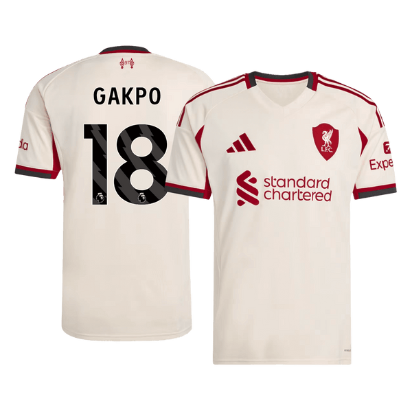 Liverpool GAKPO #18 Away Soccer Jersey 2025/26 - Football Shirt | SmartJerseys | Official Quality