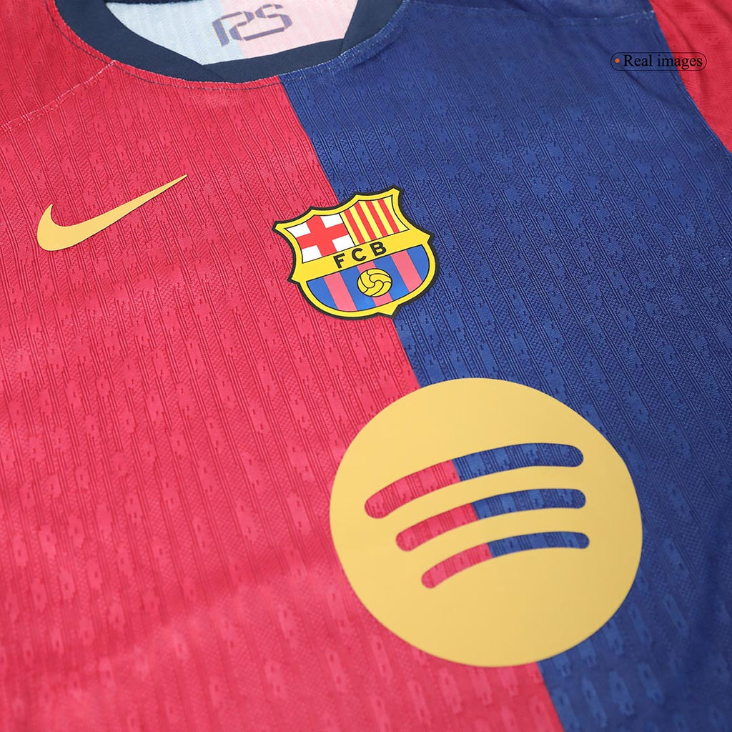 Camiseta de fútbol local del Barcelona Lewandowski #9 auténtica 2024/25 - Logotipo de Spotify sin texto
