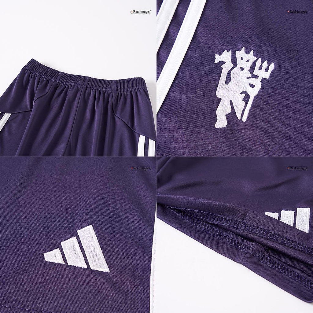 Manchester United Away Soccer Jersey Kit 2025/26 Kids(Jersey+Shorts)