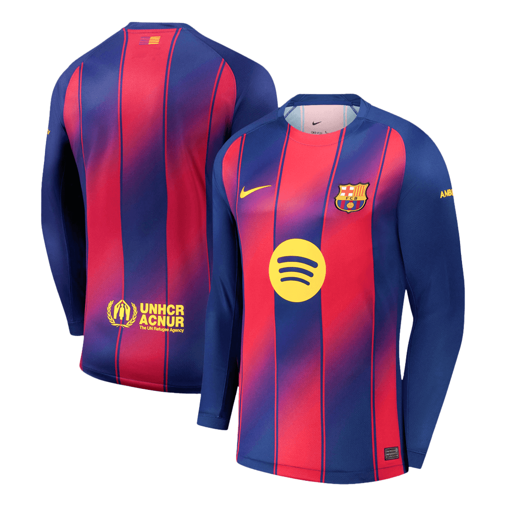 Barcelona Long Sleeve Home Soccer Jersey 2025/26