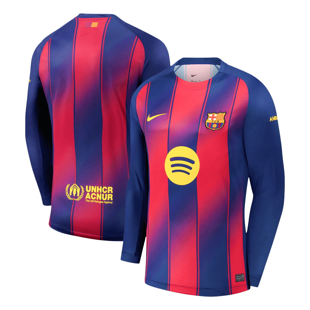 Barcelona Long Sleeve Home Soccer Jersey 2025/26