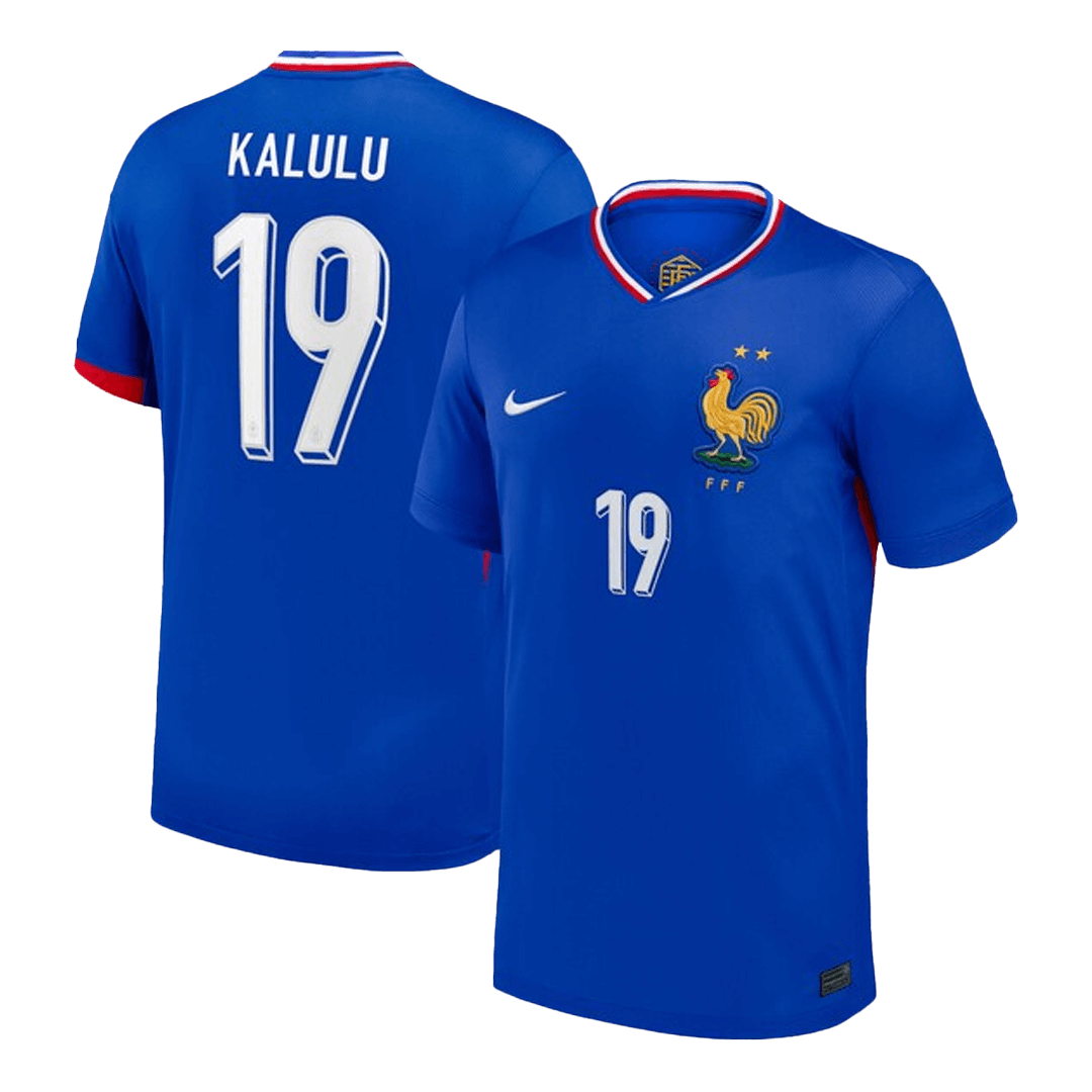 KALULU #19 France Euro Home Soccer Jersey 2024 Blue - Football Shirt | SmartJerseys | Official Quality