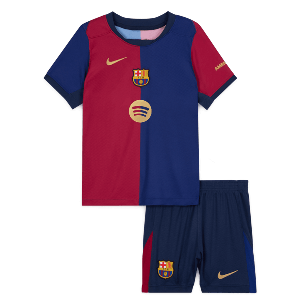 Barcelona Home Jersey Kit 2024/25 Kids(Jersey+Shorts) Spotify Logo Without Text - Football Shirt | SmartJerseys | Official Quality