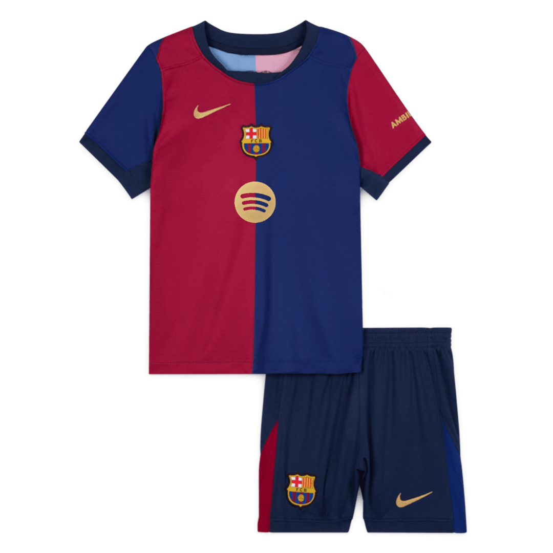 Barcelona Home Jersey Kit 2024/25 Kids(Jersey+Shorts) Spotify Logo Without Text - Football Shirt | SmartJerseys | Official Quality
