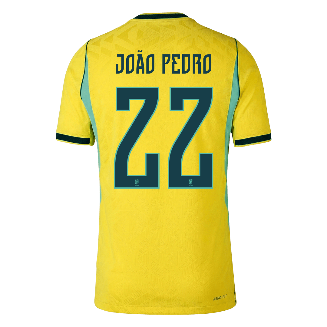 JOÃO PEDRO #22 Player Version Brazil Home Soccer Jersey World Cup 2026 Yellow