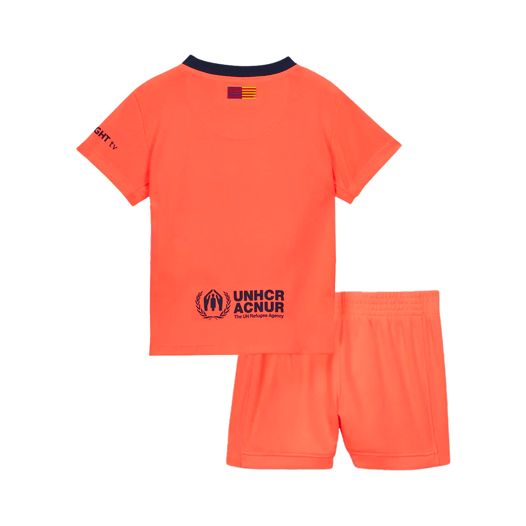 Maillot extérieur troisième du FC Barcelone pour enfant, saison 25/26, orange