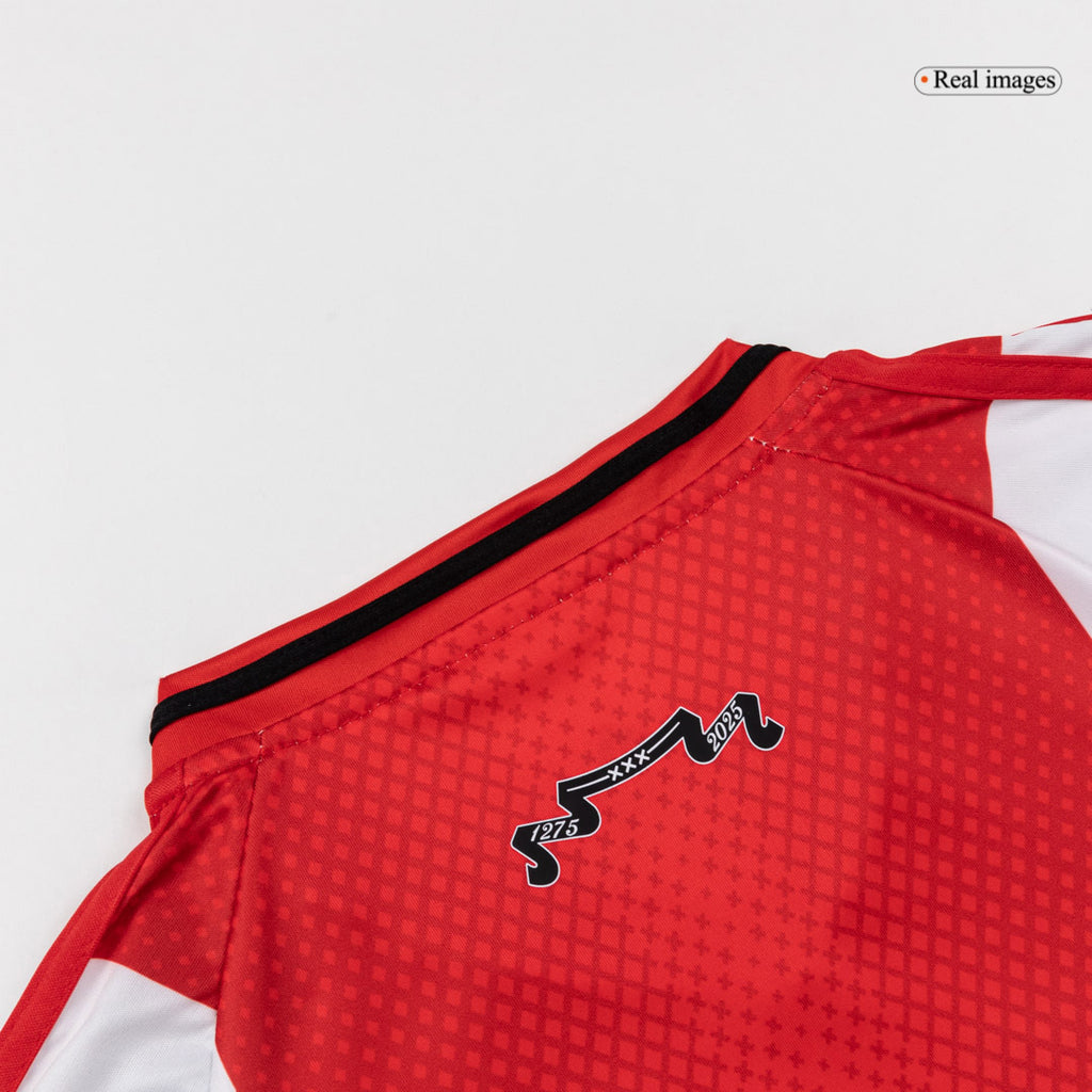 Ensemble de football domicile Ajax pour enfant (maillot + short) 25/26 Blanc et rouge