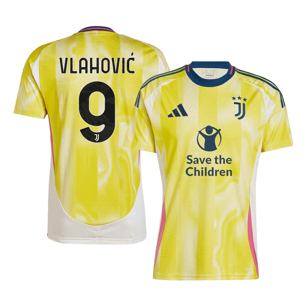 Juventus VLAHOVIĆ #9 Away Soccer Jersey 2024/25 - Save The Children Sponsor - Football Shirt | SmartJerseys | Official Quality