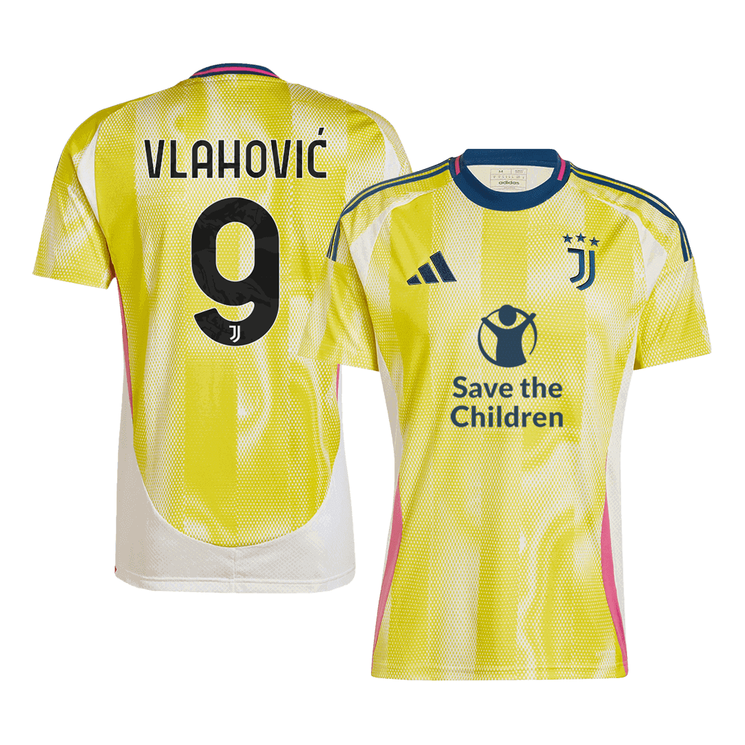 Juventus VLAHOVIĆ #9 Away Soccer Jersey 2024/25 - Save The Children Sponsor - Football Shirt | SmartJerseys | Official Quality