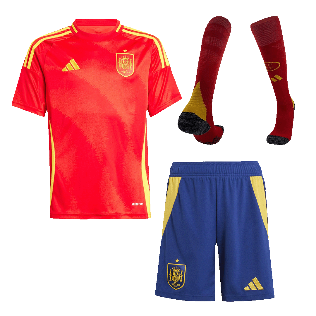 Spain Home Jersey Kit EURO 2024 Kids(Jersey+Shorts+Socks) - Football Shirt | SmartJerseys | Official Quality