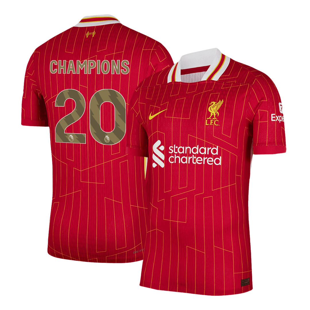 Liverpool CHAMPIONS #20 Home Soccer Jersey Authentic 2024/25 - Football Shirt | SmartJerseys | Official Quality