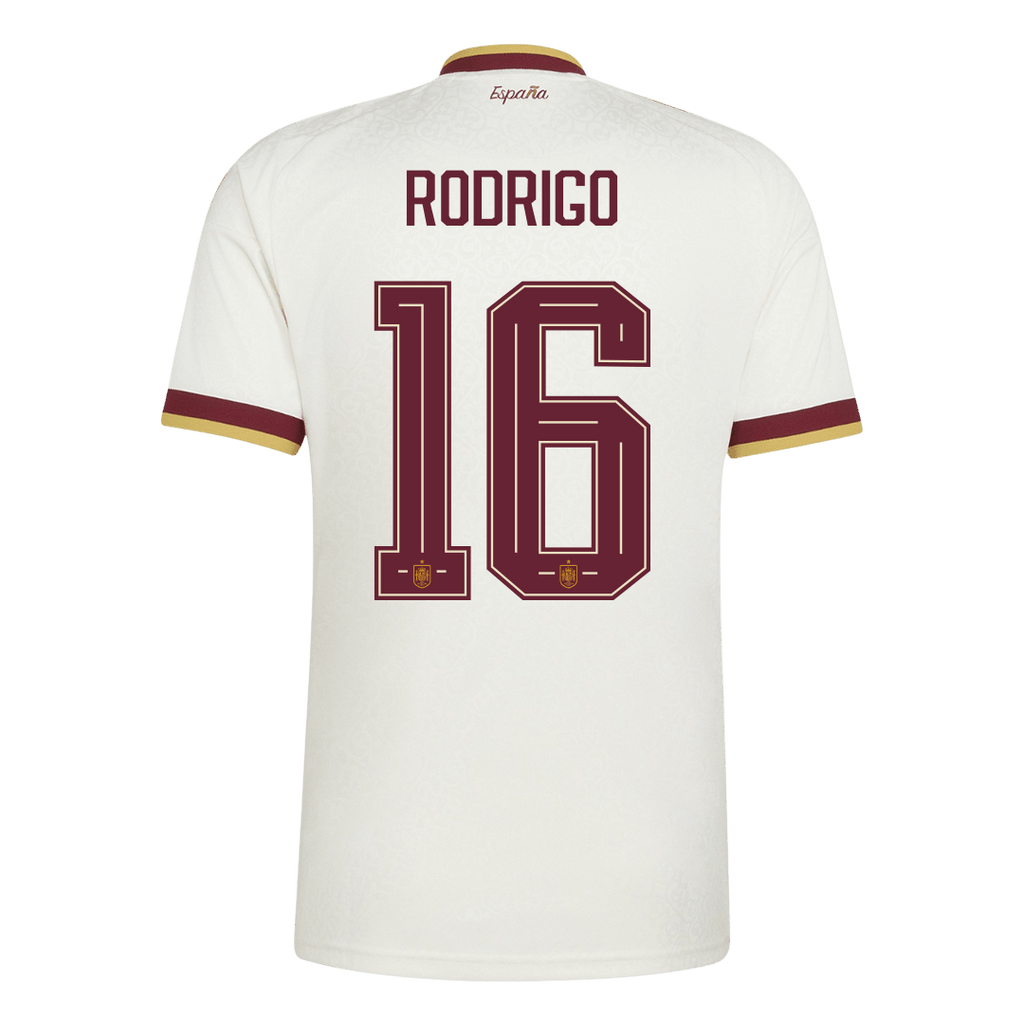 RODRIGO #16 Spain Away Soccer Jersey World Cup 2026 White