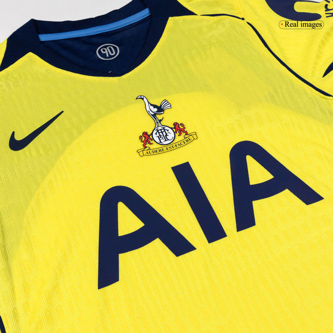 Camiseta de fútbol auténtica del Tottenham Hotspur (3.ª equipación, amarillo, 25/26)