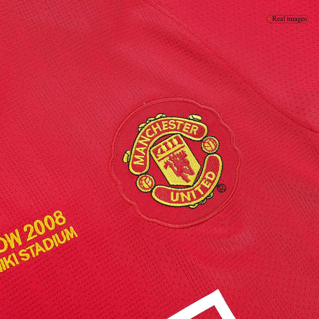Camiseta retro de local del Manchester United 2007/08 - Manga larga - Final de la UCL