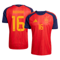RODRIGO #16 Spain Home Soccer Jersey World Cup 2026 Red