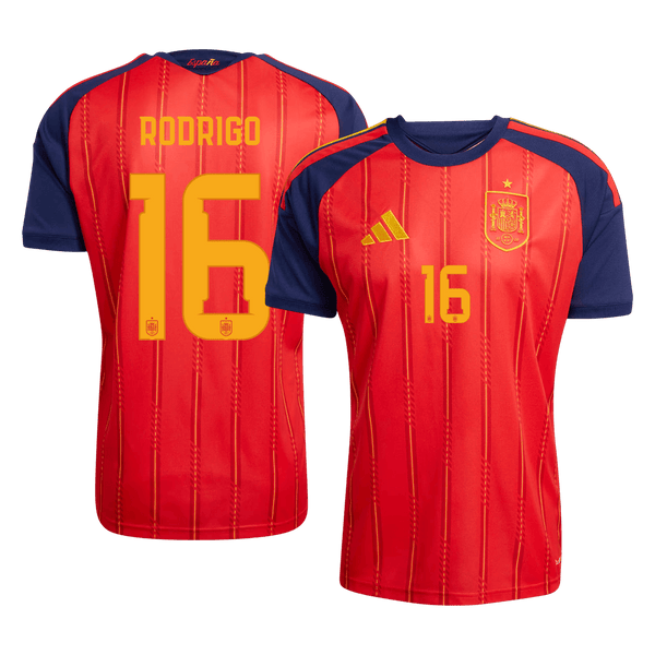 RODRIGO #16 Spain Home Soccer Jersey World Cup 2026 Red - red front view - SmartJerseys