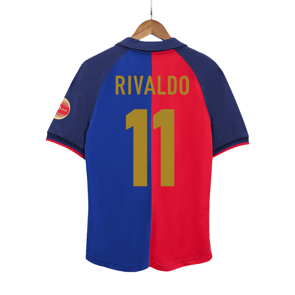Barcelona RIVALDO #11 Home Soccer Jersey Retro 1999/00 - 100th Anniversary - Football Shirt | SmartJerseys | Official Quality